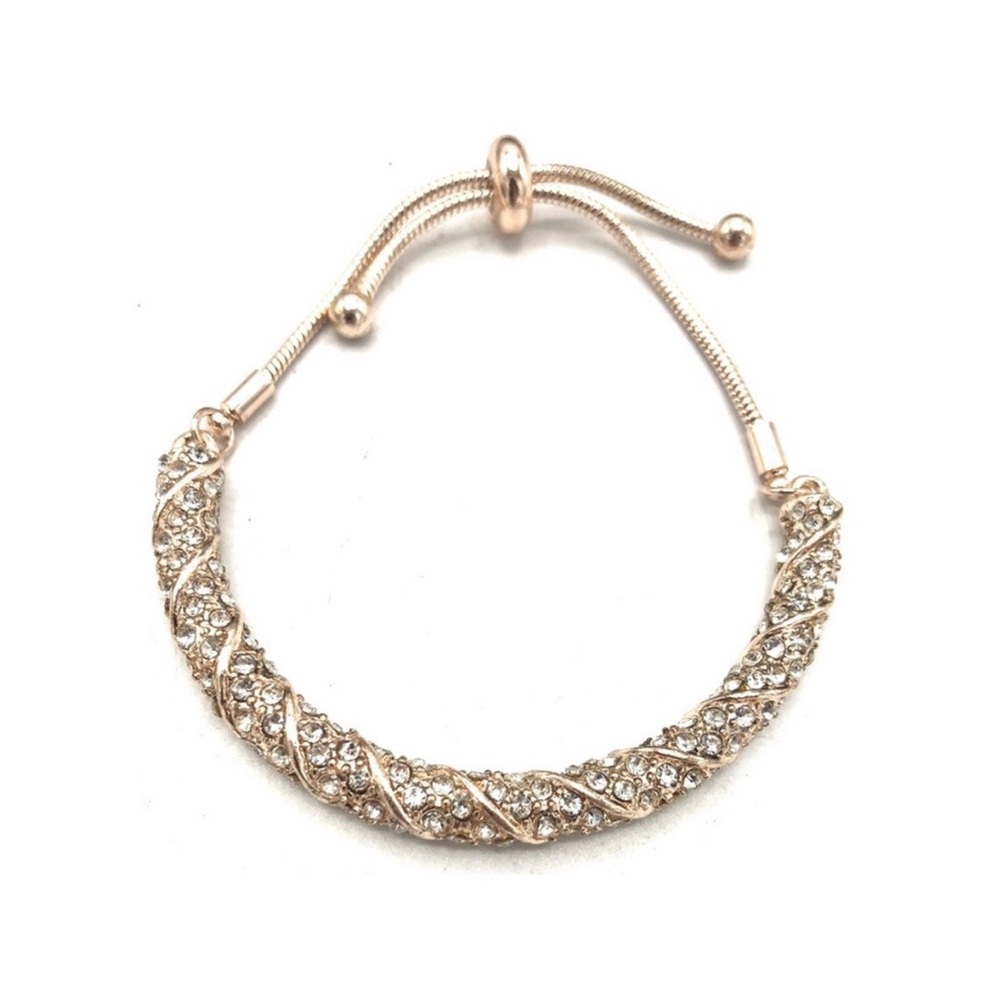 Swarovski Crystal Cluster Slider Bracelet Rose Gold